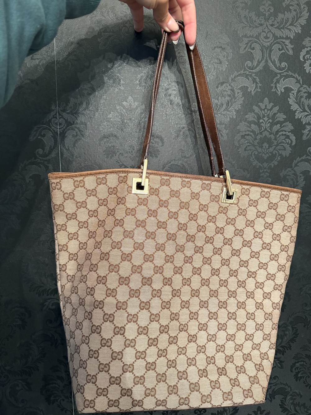 Gucci Beige/Brown GG Monogram Canvas Tote
